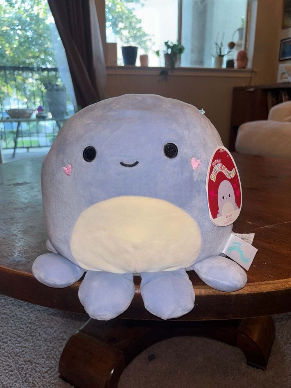 Squishmallows Violet the Octopus with Heart Cheeks 8-Inch Valentine's Plush